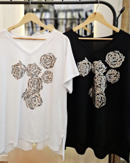 Remeron cuello V Rosas